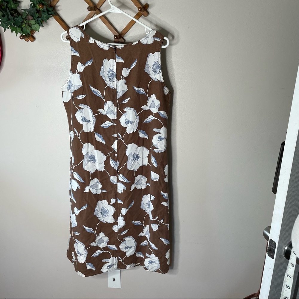 Vintage brown floral shift dress - Picture 2 of 7